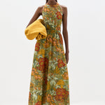 SIR. Eliana Cross Back Maxi Dress Aliera Floral Mint on model