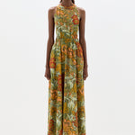SIR. Eliana Cross Back Maxi Dress Aliera Floral Mint on model front