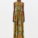 SIR. Eliana Cross Back Maxi Dress Aliera Floral Mint on model front