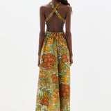 SIR. Eliana Cross Back Maxi Dress Aliera Floral Mint on model back