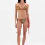 SIR. Eliana Ruffled String Triangle Top Aliera Floral Mint on model front