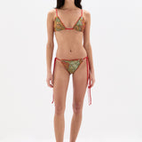 SIR. Eliana Ruffled String Triangle Top Aliera Floral Mint on model front