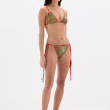 SIR. Eliana Ruffled String Triangle Top Aliera Floral Mint on model