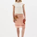 SIR. Estella Skirt Aliera Floral Blush on model front
