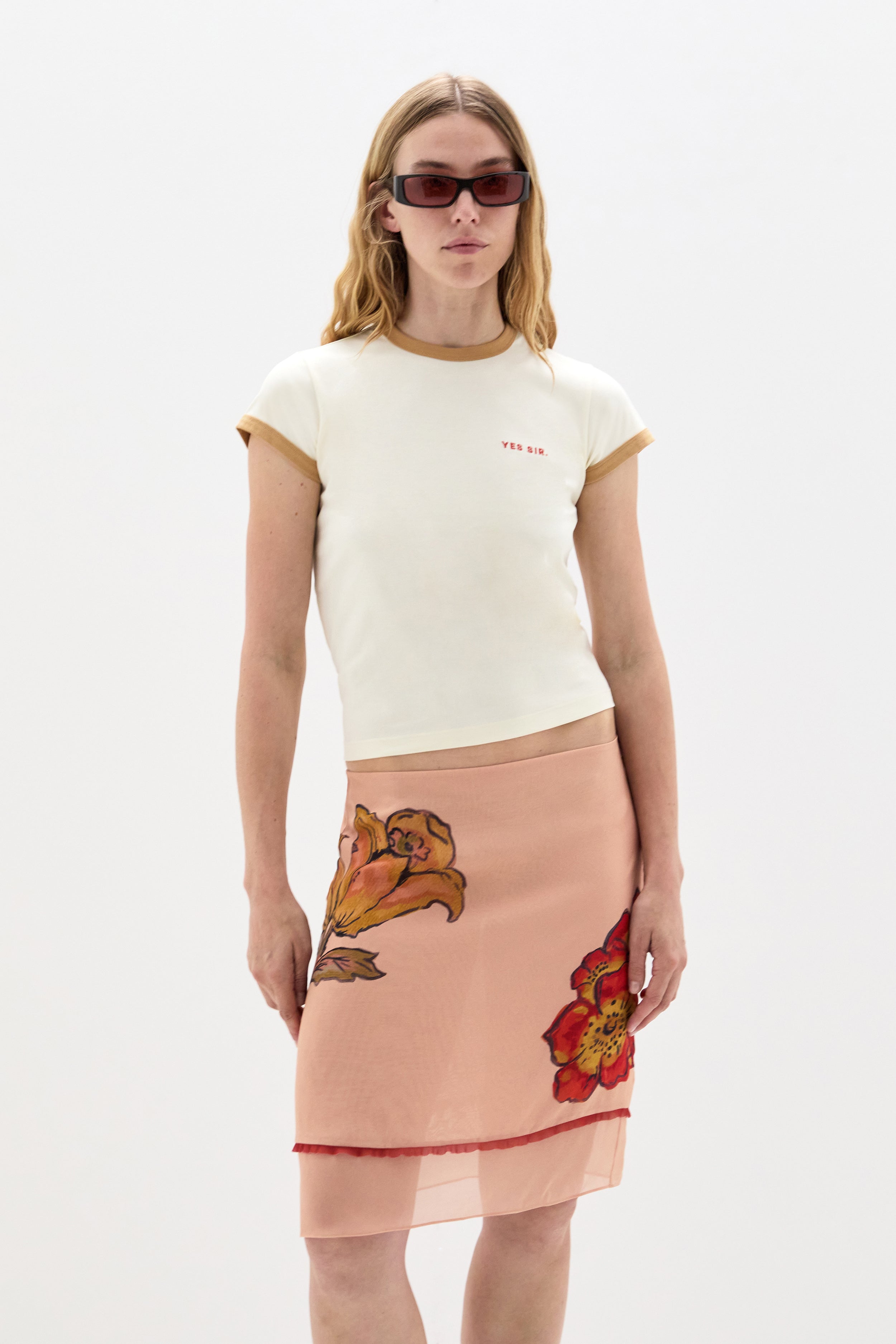 SIR. Estella Skirt Aliera Floral Blush close up