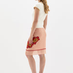 SIR. Estella Skirt Aliera Floral Blush on model side