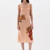 SIR. Estella Slip Midi Dress Aliera Floral Blush on model front