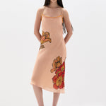 SIR. Estella Slip Midi Dress Aliera Floral Blush on model