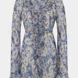 SIR. Lilia Ruffle Long Sleeve Mini Dress Daisy Meadow