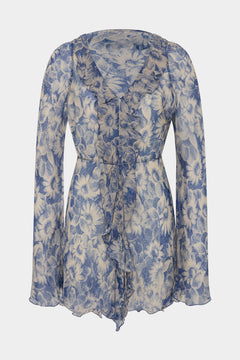SIR. Lilia Ruffle Long Sleeve Mini Dress Daisy Meadow