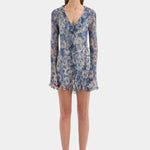 SIR. Lilia Ruffle Long Sleeve Mini Dress Daisy Meadow
