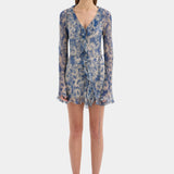 SIR. Lilia Ruffle Long Sleeve Mini Dress Daisy Meadow