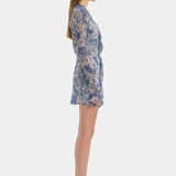 SIR. Lilia Ruffle Long Sleeve Mini Dress Daisy Meadow