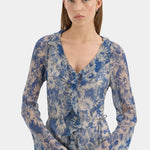 SIR. Lilia Ruffle Long Sleeve Mini Dress Daisy Meadow