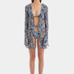 SIR. Lilia Ruffle Long Sleeve Mini Dress Daisy Meadow