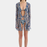 SIR. Lilia Ruffle Long Sleeve Mini Dress Daisy Meadow