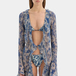 SIR. Lilia Ruffle Long Sleeve Mini Dress Daisy Meadow