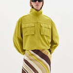 SIR. Vivia Skirt Cafe Lemon Stripe close up