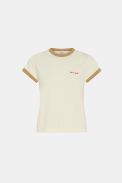 SIR. Yes SIR. Fitted Tee Ivory Yellow
