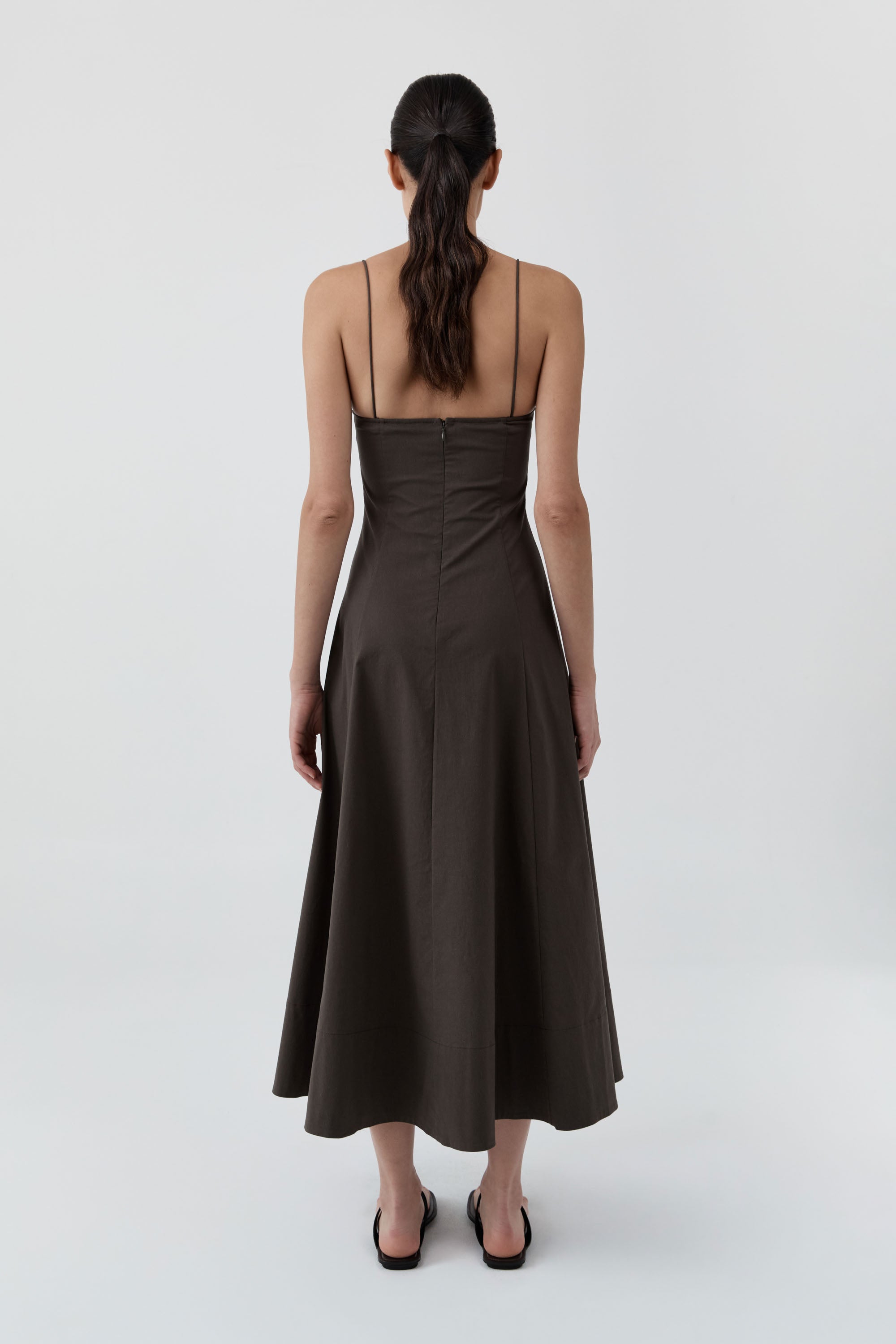 St. Agni Cami Dress in Wood – back view | Peggy Concept Store
