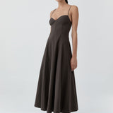 St. Agni Cami Dress in Wood – detail view | Peggy Concept Store