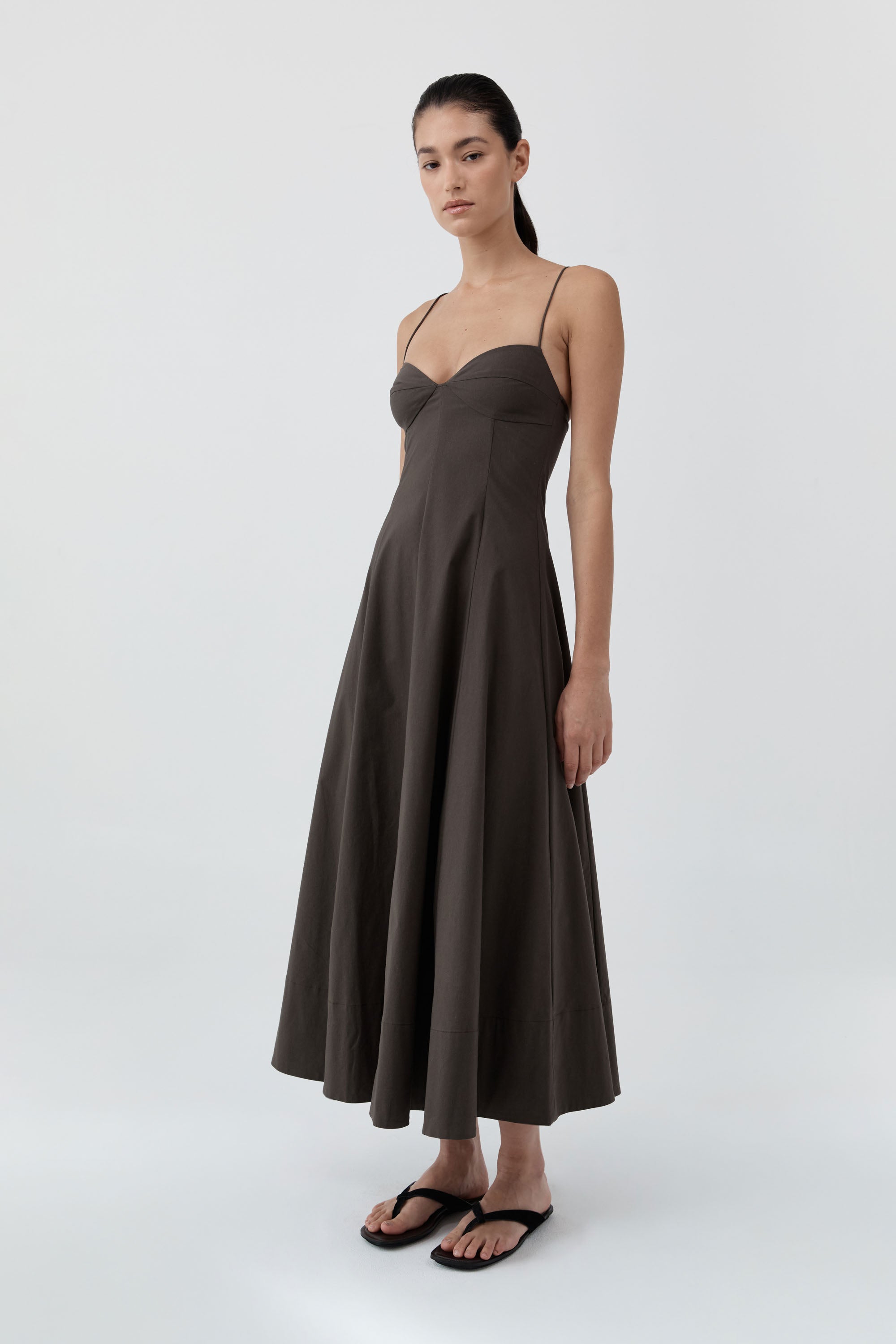 St. Agni Cami Dress in Wood – detail view | Peggy Concept Store
