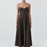 St. Agni Cami Dress in Wood – front view | Peggy Concept Store