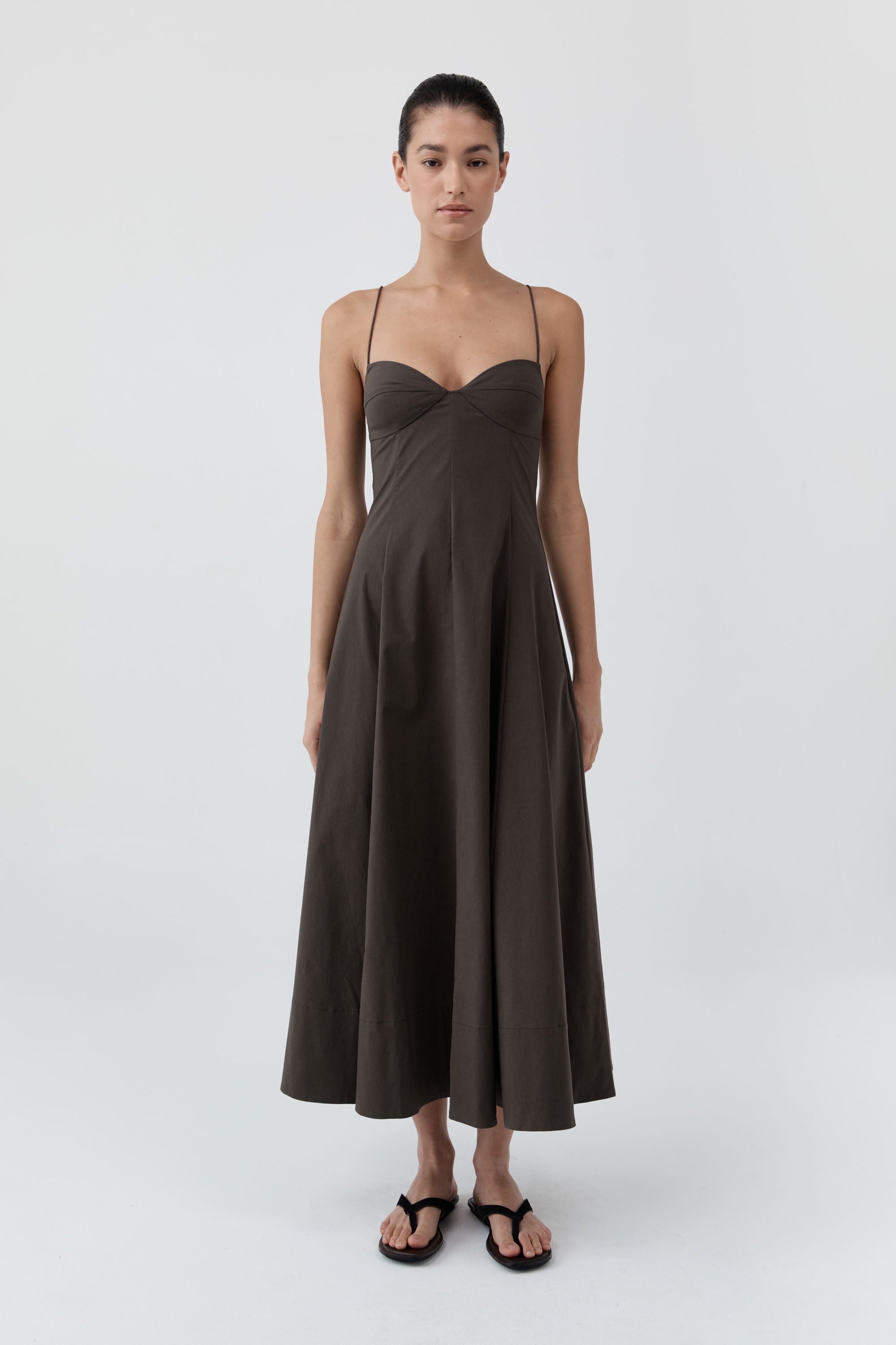 St. Agni Cami Dress in Wood – front view | Peggy Concept Store