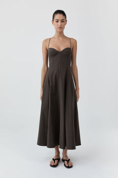 St. Agni Cami Dress in Wood – front view | Peggy Concept Store