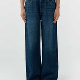 St. Agni Classic Mid Rise Jeans in Dark Indigo – detail view | Peggy Concept Store