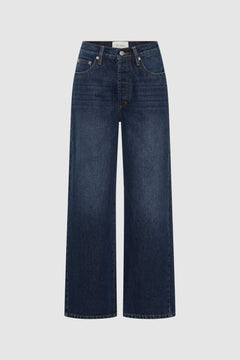 St. Agni Classic Mid Rise Jeans in Dark Indigo – flat lay product shot | Peggy Concept Store