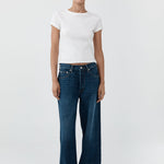 St. Agni Classic Mid Rise Jeans in Dark Indigo – front view | Peggy Concept Store