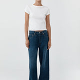 St. Agni Classic Mid Rise Jeans in Dark Indigo – front view | Peggy Concept Store