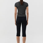 St. Agni Compact Cotton Capri Pants Black