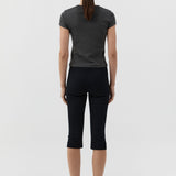 St. Agni Compact Cotton Capri Pants Black