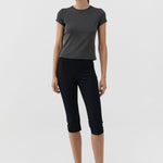 St. Agni Compact Cotton Capri Pants Black