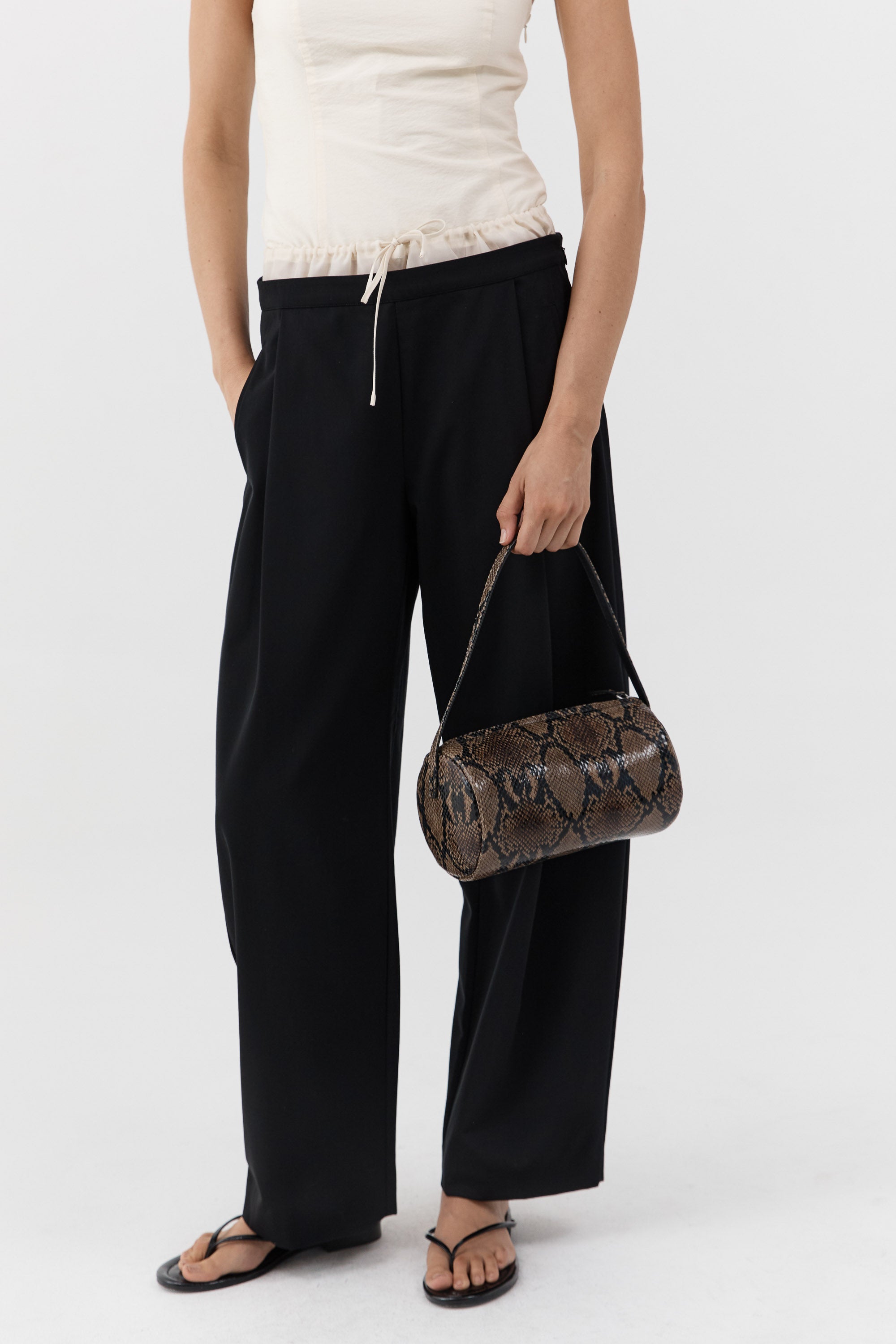St. Agni Connolo Shoulder Bag Python Embossed