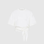 St Agni Cotton Jersey Split Back Tee Off White