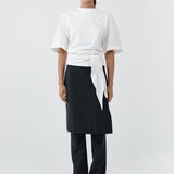 St Agni Cotton Jersey Split Back Tee Off White