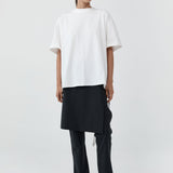 St Agni Cotton Jersey Split Back Tee Off White
