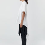 St Agni Cotton Jersey Split Back Tee Off White