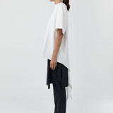 St Agni Cotton Jersey Split Back Tee Off White