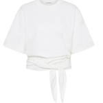 St. Agni Cotton Jersey Split Back Tee in Off White ghost product view