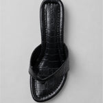 St. Agni Everyday Thong Heel 50 Croc Embossed Black