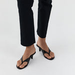 St. Agni Everyday Thong Heel 50 Croc Embossed Black