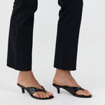 St. Agni Everyday Thong Heel 50 Croc Embossed Black