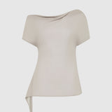 St Agni Fine Jersey Off Shoulder Top Soft Ash