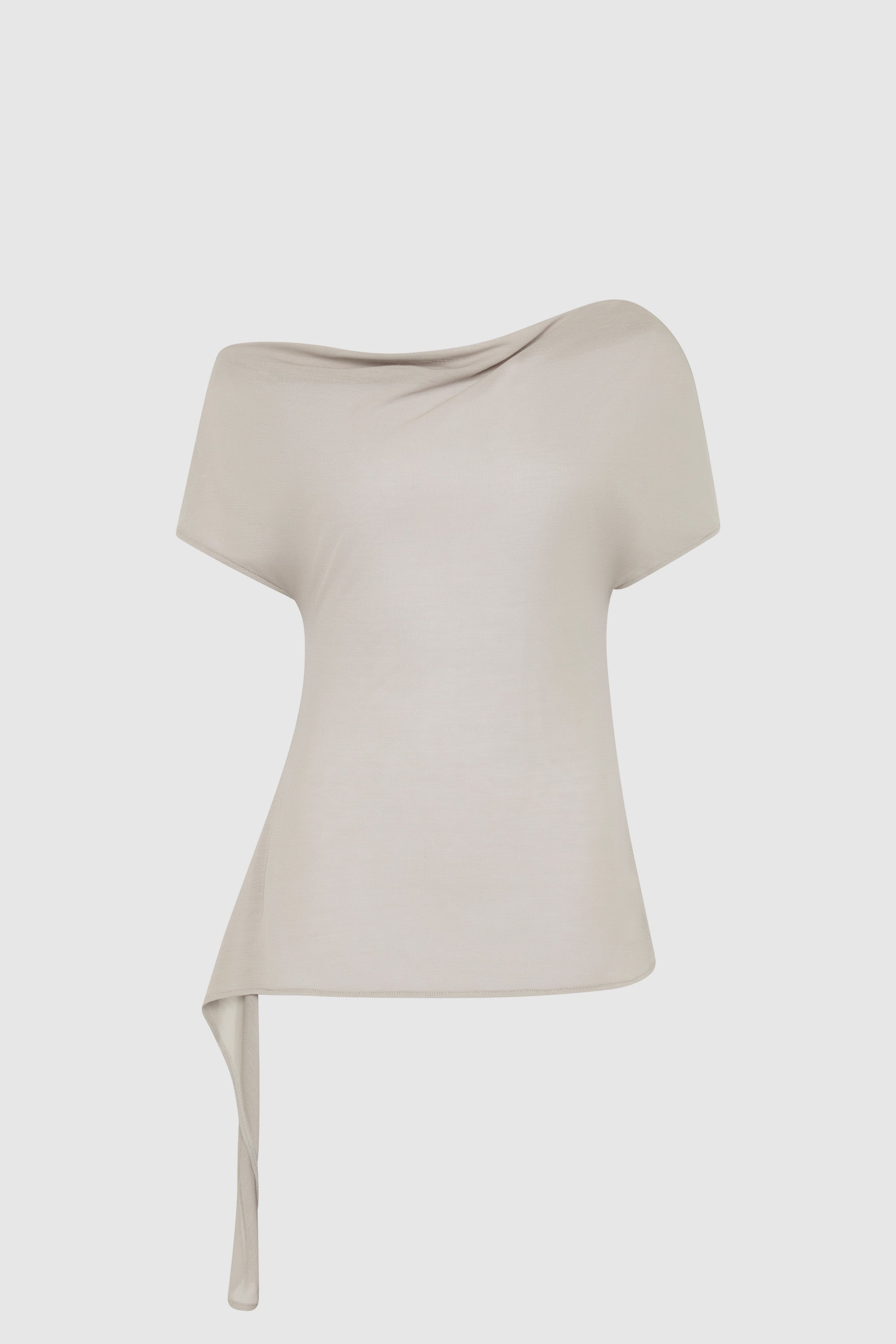 St Agni Fine Jersey Off Shoulder Top Soft Ash