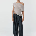 St Agni Fine Jersey Off Shoulder Top Soft Ash