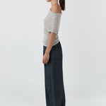 St Agni Fine Jersey Off Shoulder Top Soft Ash